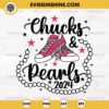 Chucks And Pearls 2024 SVG, Kamala Harris 2024 Converse Sneakers SVG