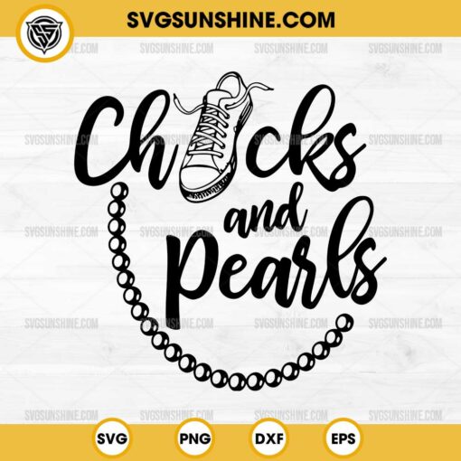 Chucks And Pearls SVG PNG Silhouette Cricut Vector