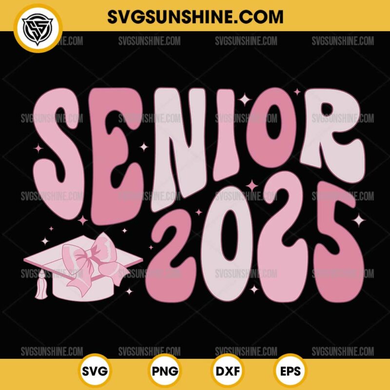 Coquette Bow Graduation Hat Senior 2025 SVG, Class of 2025 SVG, Senior ...