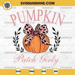 Fall Pumpkin Coquette Bow SVG, Pumpkin Patch Girly SVG, Fall Pumpkin Bow Halloween SVG