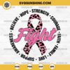 Fight Breast Cancer SVG, Leopard Ribbon SVG, Breast Cancer Awareness SVG