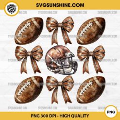 Coquette Football Bows PNG, Coquette Football PNG, Football Bow PNG