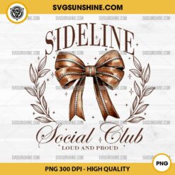 Sideline Social Club PNG, Football Bows PNG, Coquette Football PNG