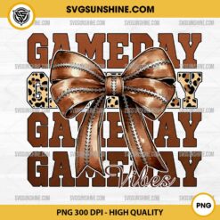 Football Game Day Vibes PNG, Football Bow PNG File