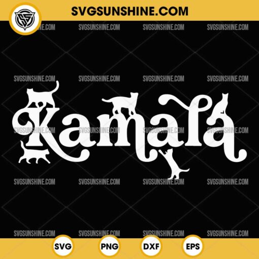 Funny Kamala Harris Cat Lettering SVG, Kamala Cat Letter SVG