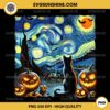 Halloween Vincent van Gogh Starry Night Black Cat PNG File