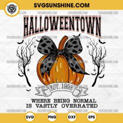 Halloweentown Est 1998 SVG, Coquette Halloween SVG, Pumpkin Coquette Bow SVG