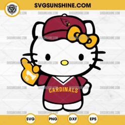 Hello Kitty #1 Arizona Cardinals Football SVG PNG DXF EPS Cut Files