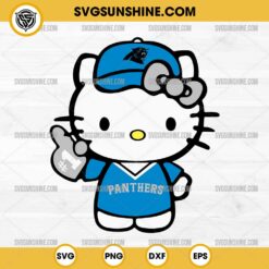 Hello Kitty #1 Carolina Panthers Football SVG PNG DXF EPS Cut Files