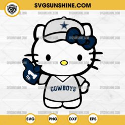 Hello Kitty #1 Dallas Cowboys Football SVG PNG DXF EPS Cut Files