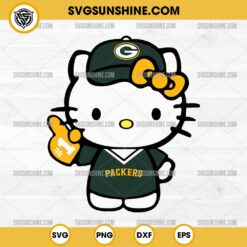 Hello Kitty #1 Green Bay Packers Football SVG PNG DXF EPS Cut Files