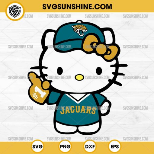 Hello Kitty #1 Jacksonville Jaguars Football SVG PNG DXF EPS Cut Files