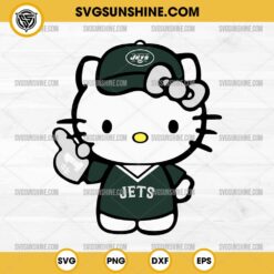 Hello Kitty #1 New York Jets Football SVG PNG DXF EPS Cut Files