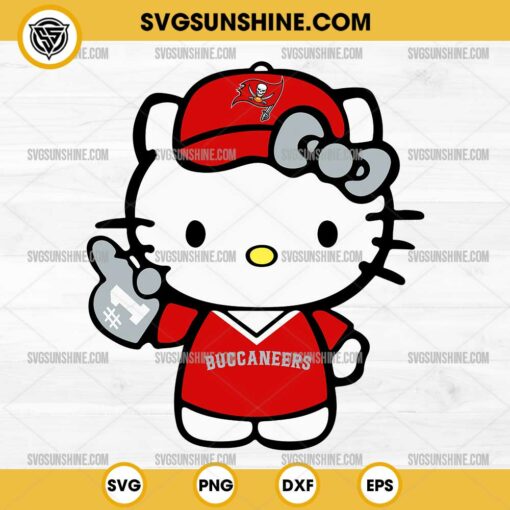 Hello Kitty #1 Tampa Bay Buccaneers Football SVG PNG DXF EPS Cut Files