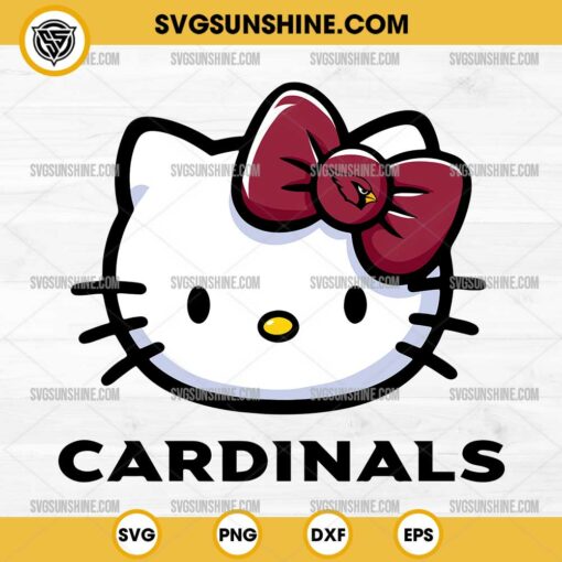 Hello Kitty Head Arizona Cardinals Football SVG PNG DXF EPS Cut Files