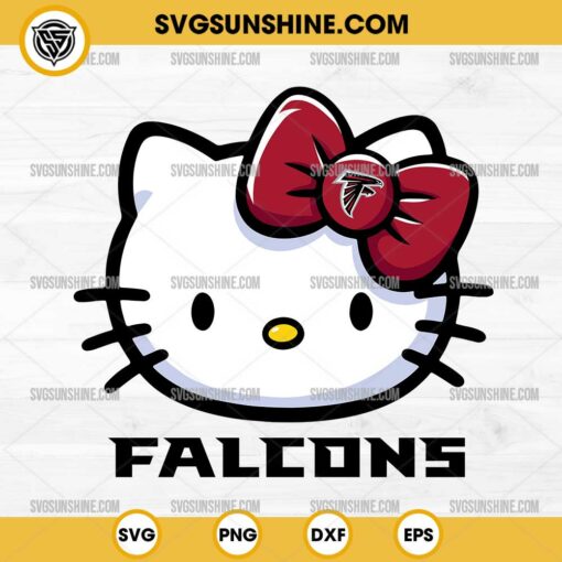 Hello Kitty Head Atlanta Falcons Football SVG PNG DXF EPS Cut Files