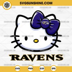 Hello Kitty Head Baltimore Ravens Football SVG PNG DXF EPS Cut Files