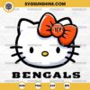 Hello Kitty Head Cincinnati Bengals Football SVG PNG DXF EPS Cut Files