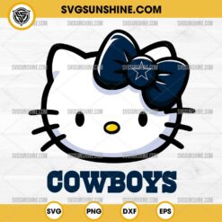 Hello Kitty Head Dallas Cowboys Football SVG PNG DXF EPS Cut Files