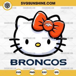 Hello Kitty Head Denver Broncos Football SVG PNG DXF EPS Cut Files