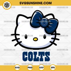 Hello Kitty Head Indianapolis Colts Football SVG PNG DXF EPS Cut Files