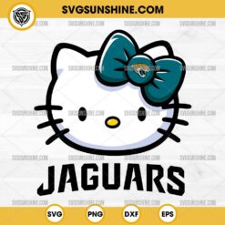 Hello Kitty Head Jacksonville Jaguars Football SVG PNG DXF EPS Cut Files