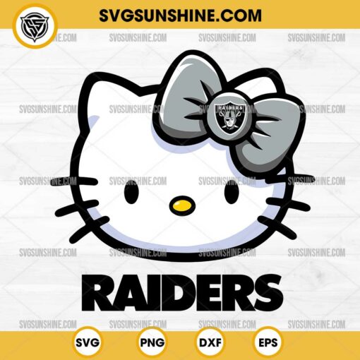 Hello Kitty Head Las Vegas Raiders Football SVG PNG DXF EPS Cut Files