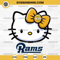 Hello Kitty Head Los Angeles Rams Football SVG PNG DXF EPS Cut Files