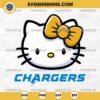 Hello Kitty Head Los angeles Chargers Football SVG PNG DXF EPS Cut Files