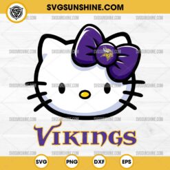 Hello Kitty Head Minnesota Vikings Football SVG PNG DXF EPS Cut Files