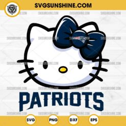 Hello Kitty Head New England Patriots Football SVG PNG DXF EPS Cut Files