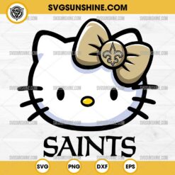 Hello Kitty Head New Orleans Saints Football SVG PNG DXF EPS Cut Files