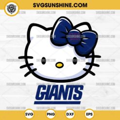 Hello Kitty Head New York Giants Football SVG PNG DXF EPS Cut Files