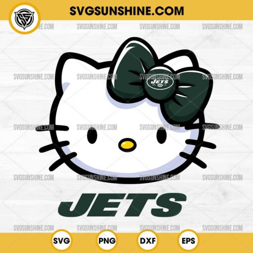 Hello Kitty Head New York Jets Football SVG PNG DXF EPS Cut Files