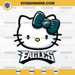 Hello Kitty Head Philadelphia Eagles Football SVG PNG DXF EPS Cut Files