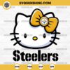 Hello Kitty Head Pittsburgh Steelers Football SVG PNG DXF EPS Cut Files