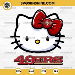 Hello Kitty Head San Francisco 49ers Football SVG PNG DXF EPS Cut Files