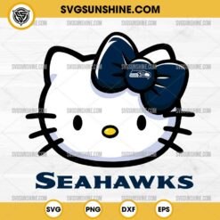 Hello Kitty Head Seattle Seahawks Football SVG PNG DXF EPS Cut Files