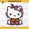 Hello Kitty Witch Hat SVG, Spiderweb Hello Kitty Halloween SVG