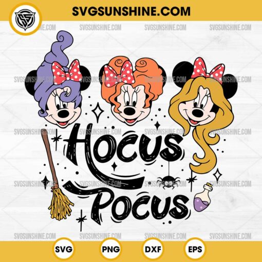 Minnie Mouse Hocus Pocus SVG, Minnie Sanderson Sisters SVG, Minnie Mouse Halloween SVG