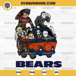 Horror Characters Chicago Bears SVG, NFL Football Halloween SVG