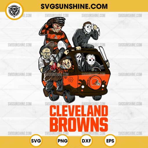 Horror Characters Cleveland Browns SVG, NFL Football Halloween SVG