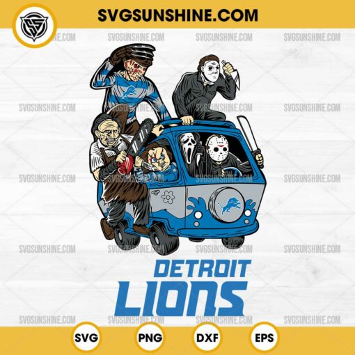 Horror Characters Detroit Lions SVG, NFL Football Halloween SVG