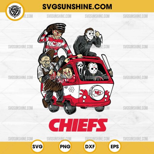 Horror Characters Kansas City Chiefs SVG, NFL Football Halloween SVG