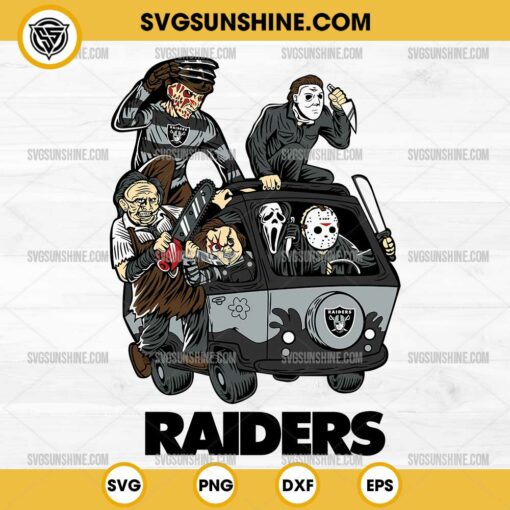 Horror Characters Las Vegas Raiders SVG, NFL Football Halloween SVG