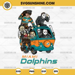 Horror Characters Miami Dolphins SVG, NFL Football Halloween SVG