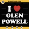 I Love Glen Powell SVG, Silhouette Glen Powell SVG