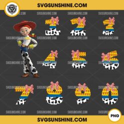 Jessie Toy Story Customized Numbers PNG, Toy Story Birthday Numbers PNG