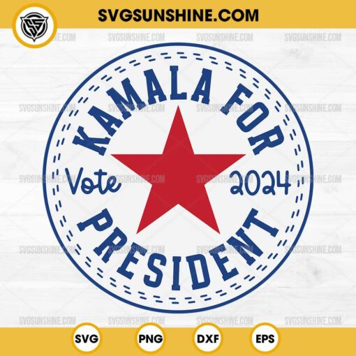 Kamala For President SVG PNG, Kamala Harris Vote 2024 President SVG