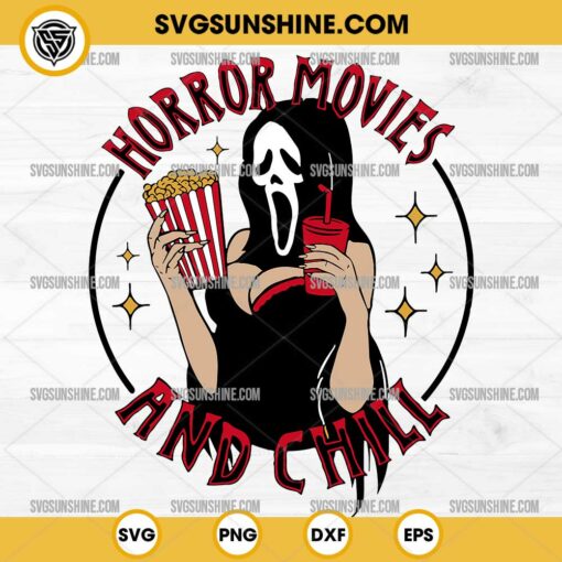 Lady Girl Ghostface Scream SVG, Girl Horror Movies And Chill SVG